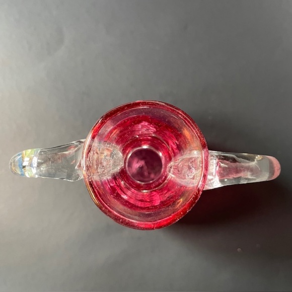 Vintage Hand-blown Crackle Glass Vase - Picture 3 of 5